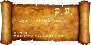Prager Polixéna névjegykártya